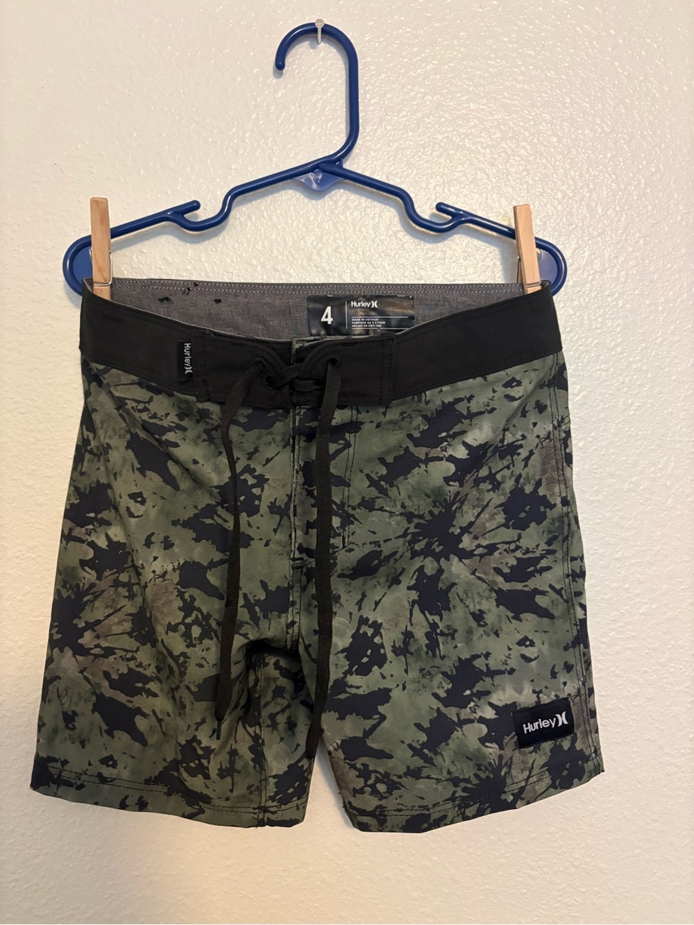Hurley Boys Green & Black Camo Swim Shorts